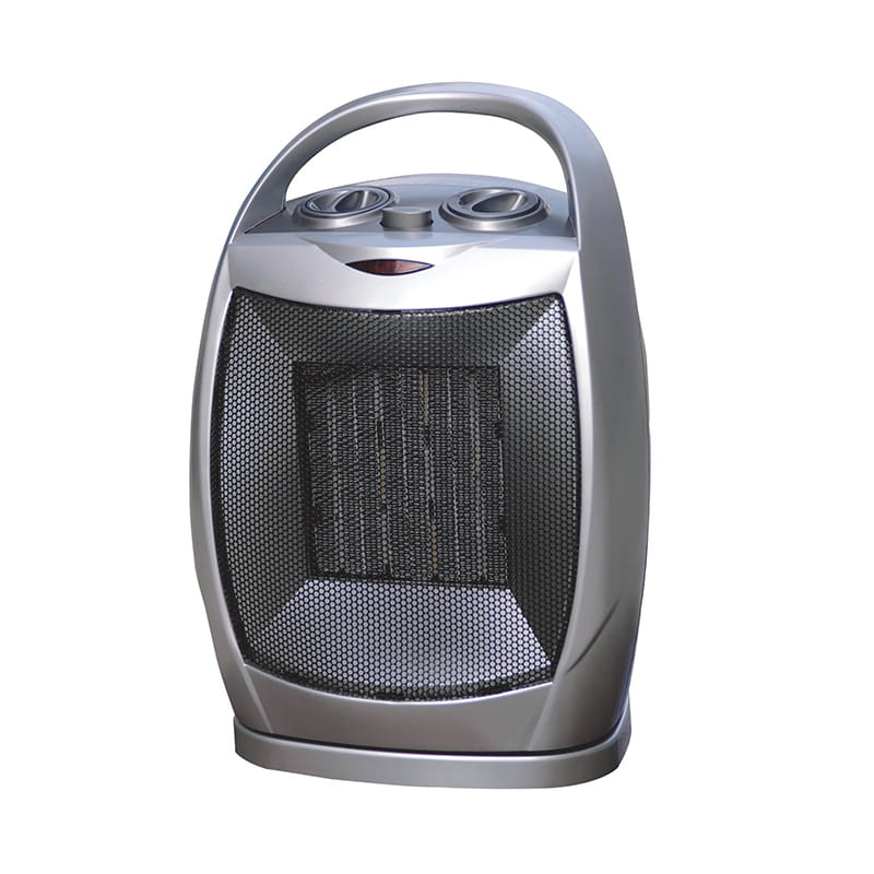 Sølv PTC keramisk elektrisk ventilator med håndtag